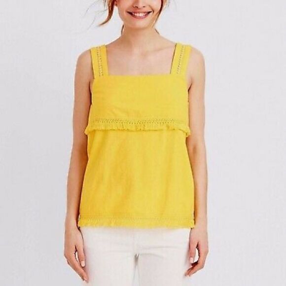 J.Crew Womens Size Small Fringe Knit Tank Top Red Sleeveless 100% Cotton - Picture 13 of 14